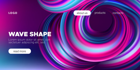 Abstract Wave Poster with Colorful Brush Strokes.