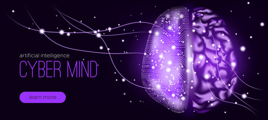 Cyber Mind Concept with Big Data Visualization.