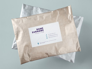 Silver and golden package mockups