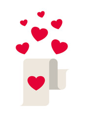 gift list with hearts isolated icon