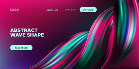 Art Brush Painted Abstract Wave Poster.