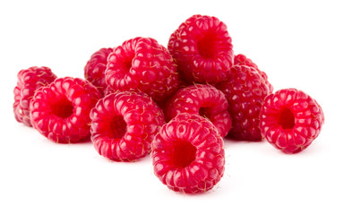 ripe raspberry. Raspberries isolated on white background close up