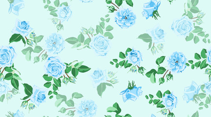 Vintage Roses, Seamless Floral Pattern.