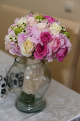 Beautiful wedding colorful bouquet for bride.