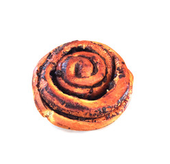 Fototapeta premium chocolate bread isolated on white background, copy space.