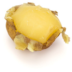 one boiled peeled potato isolated on white background cutout