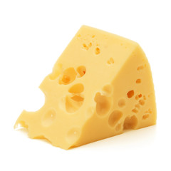 Cheese block isolated on white background cutout