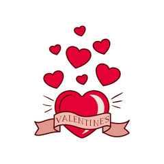 heart with ribbon isolated icon