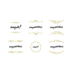 Vintage congratulation card for your design. Hand lettering 