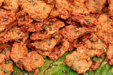 Fried fish cake at street food