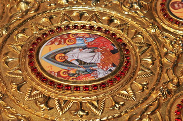 golden cover of Orthodox Gospel  from Romania, Rusia