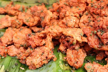 Fried fish cake at street food