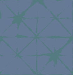 Traditional Japan Tie Dye Ornament Organic Kimono Vector Seamless Pattern. Asian Fashion Fabric Watercolour Batik Print, Wabi Sabi Ikat Geo Texture. Hand Painted Shibori Geometric Seamless Background.