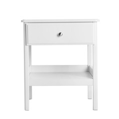 Elegant small cabinet on white background. Furniture for wardrobe room