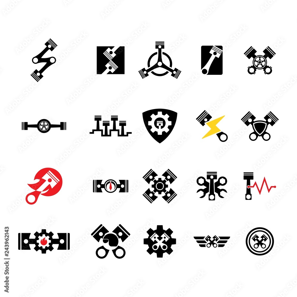 Poster piston logo. race icon. automotive symbol. vector eps 10.