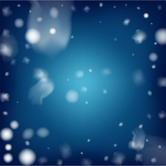 Blue Realistic Vector Snowfall. Christmas, New Year Grunge Holidays Background. Realistic Snowfall Pattern, Falling Snowflakes Overlay. Winter Cold Dots Storm Sky, Frost Effect Silver Ice Square Frame
