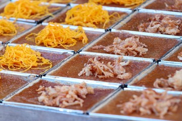 Thai custard dessert at street food