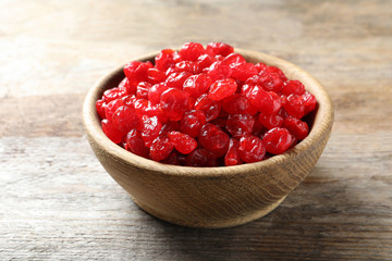 Bowl of sweet cherries on table. Dried fruit as healthy snack © New Africa