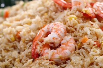 Shrimp fried rice in street food