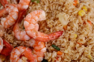 Shrimp fried rice in street food