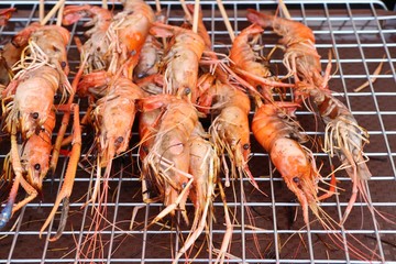 grilled shrimp at street food