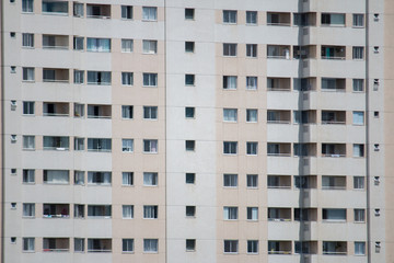 Fototapeta premium Detail of facade of urban residential building