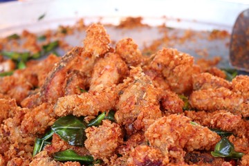 Fried fish at street food