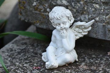 BISTRITA,  ROMANIA , Angel statue in cemetery