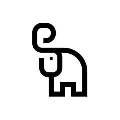 Elephant logo. Funny Icon. Cute mammal symbol. Vector Eps 10.