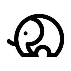 Elephant logo. Funny Icon. Cute mammal symbol. Vector Eps 10.