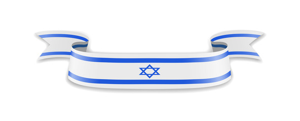 Israel flag in the form of wave ribbon. Vector illustration.