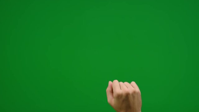 Set of 10 different touchscreen hand gestures fast and slow on greenscreen 