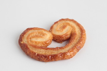 puff pastry cookies isolated on white background - Imagen