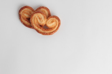 puff pastry cookies isolated on white background - Imagen