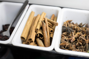 chocolate with cinnamon sticks