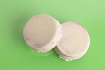 Chocolate cakes and dulce de leche, typical in Argentina. called Alfajores