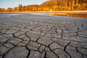 Dried Out Lake During a Particularly Dry Summer  Bouverans - Doubs - France