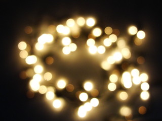 Christmas lights in the darkness