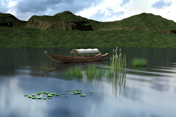 Chinese Sanmpand on lake