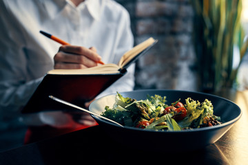 salad documents business lunch