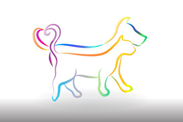 Logo colorful cat and dog