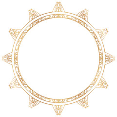 Round floral border frame silhouette
