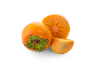 Fresh Persimmon fruit isolated on a white background
