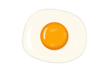 Fried Egg Isolated on White Background