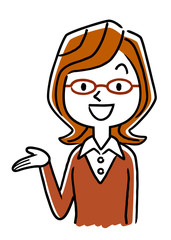 メガネをかけた若い女性
