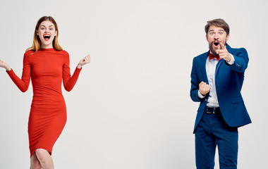 surprised young couple place free background