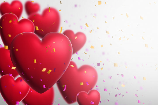 3d rendering valentines day hearts  in  background.