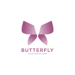 Butterfly beauty vector logo template - Vector 