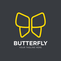 Gold Butterfly Logo. This logo suitable for beauty cosmetic logo. - Vector  - 243972125