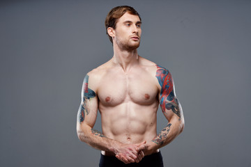 Fototapeta na wymiar a man with a tattoo on his body